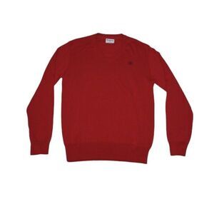 Ariat Men's Medium Pullover Red Long Sleeve 50% Cotton 50% Modal V-Neck